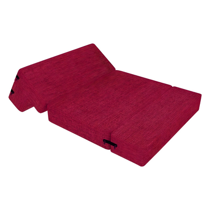 Gabby Red Foldable Mattress Sofa Bed with Designer Cushion