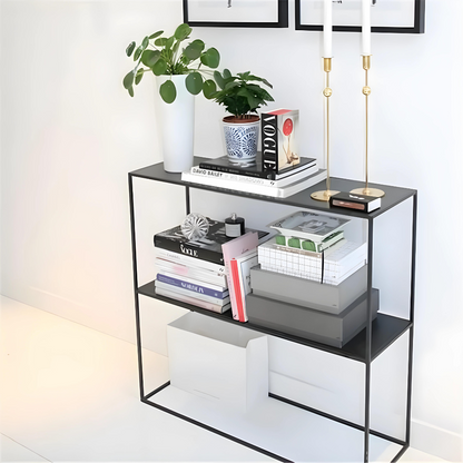 Multi Purpose Metal Shelf Stand in Black Finish and Powder Coating - Metal Rack