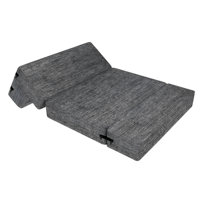 Lacy Grey Foldable Mattress Sofa Bed with Black Cushion