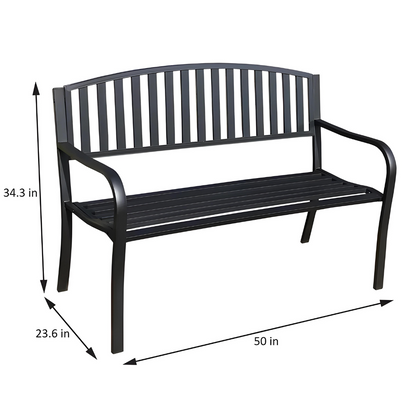 Gala Multi Purpose Designer Black Metal Chair - Garden Bench