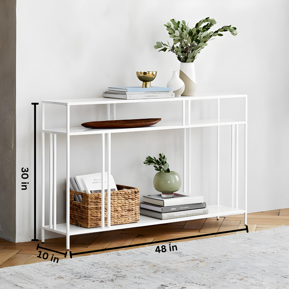 Matalic Stand Designer Multi Purpose Metal Stand in White Finish and Powder Coating ...