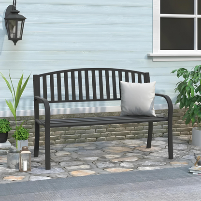 Gala Multi Purpose Designer Black Metal Chair - Garden Bench