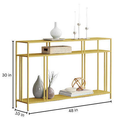 Designer Multi Purpose Metal Stand in Yellow Finish and Powder Coating