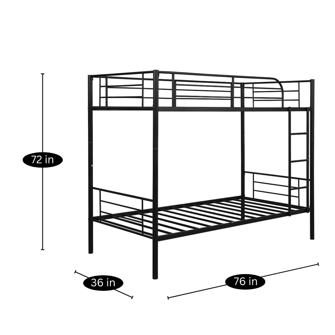 Advik Metal Bunk Bed in Black Color