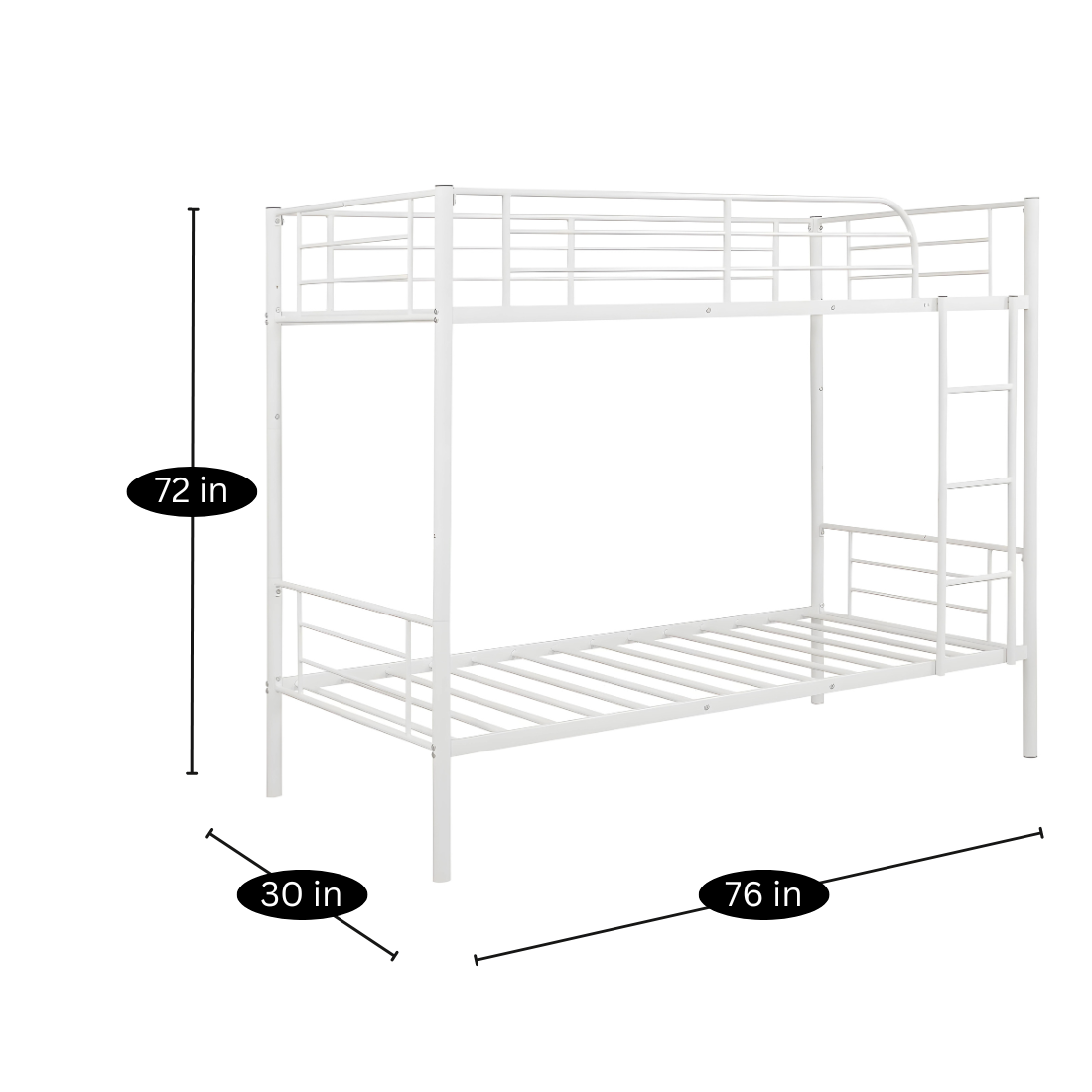 Advik Metal Bunk Bed in White Color