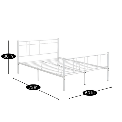 Amelia Without Storage Metal Bed(Color - White)