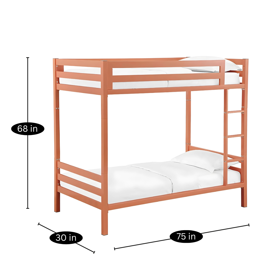 Ajira Metal Bunk Bed in Orange Color