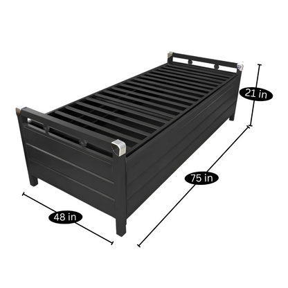 Posca Hydraulic Storage Metal Diwan Bed (Color - Black)