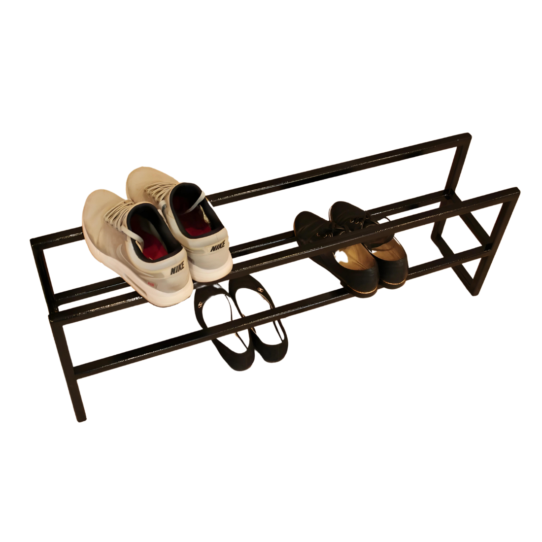 Designer Modern Metal Stand in Black Finish and Powder Coating