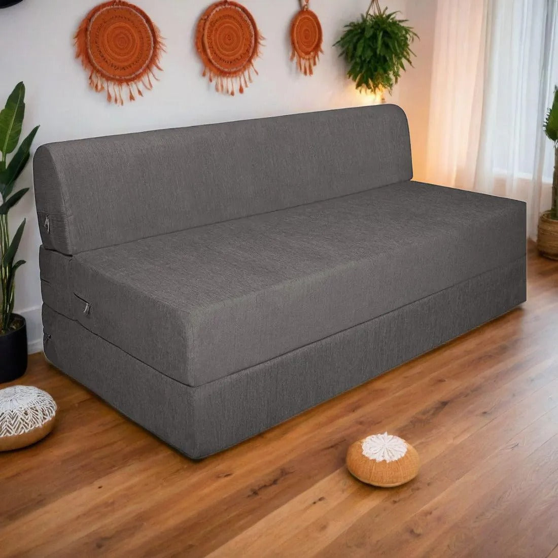 Astrid Grey Foldable Mattress Sofa Bed