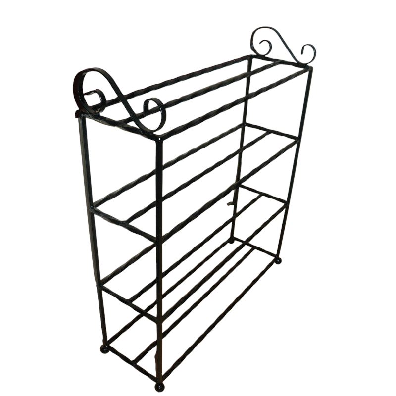 Multi Purpose Metal Shelf Stand in Black Finish and Powder Coating - Metal Rack