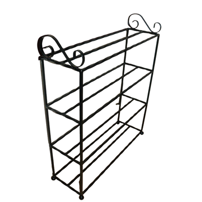 Multi Purpose Metal Shelf Stand in Black Finish and Powder Coating - Metal Rack