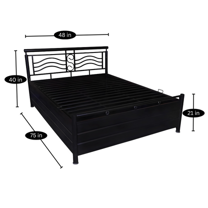 Double Size Storage Metal Bed