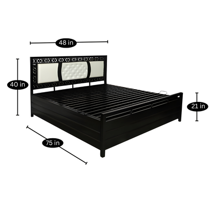 Double Hydraulics Storage Metal Beds