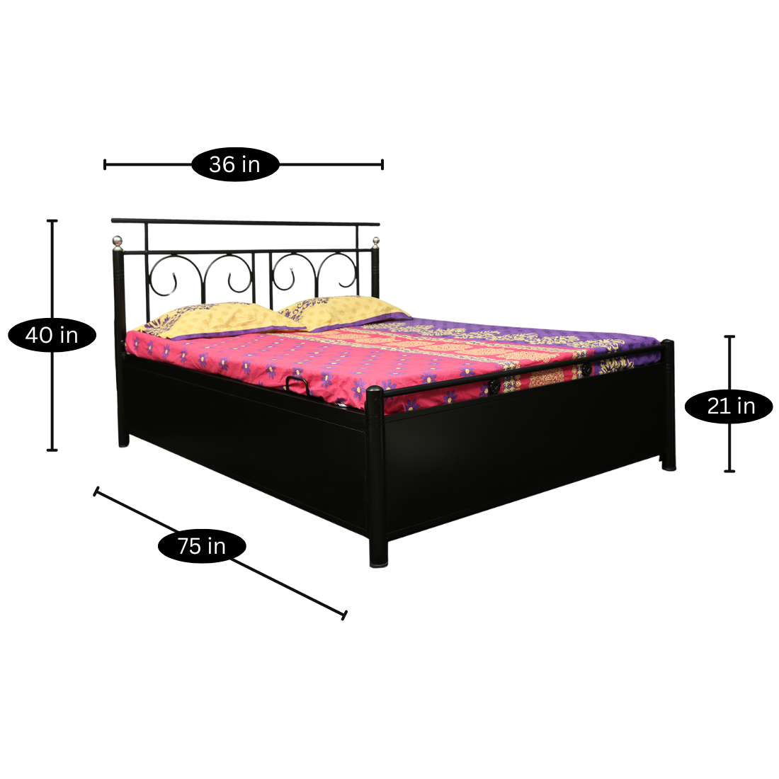 Single Storage Metal Bed