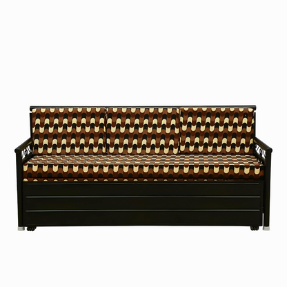 Black Crossandra Hydraulic Storage Metal Sofa Bed with Mattress & Pillow (Color - Multi)