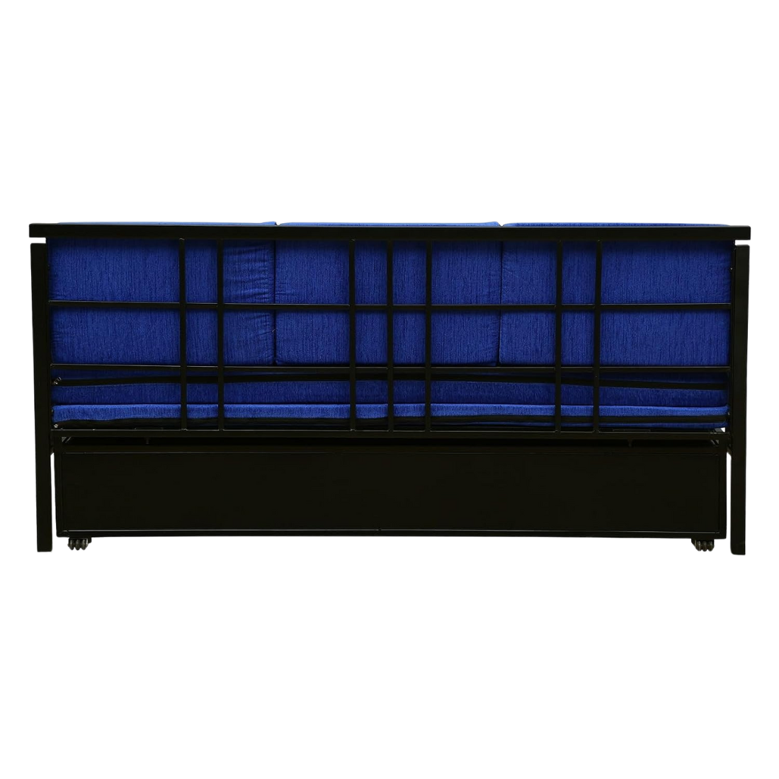 Black Orchid Hydraulic Storage Metal Sofa Bed with Mattress & Pillow (Color - Blue)