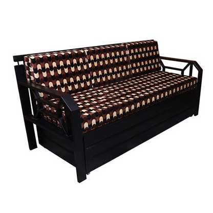 Black Kingston Hydraulic Storage Metal Sofa Cum Bed with Mattress & Pillow (Color - Multi)