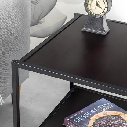 Metal Side Table in Black Finish and Powder Coating